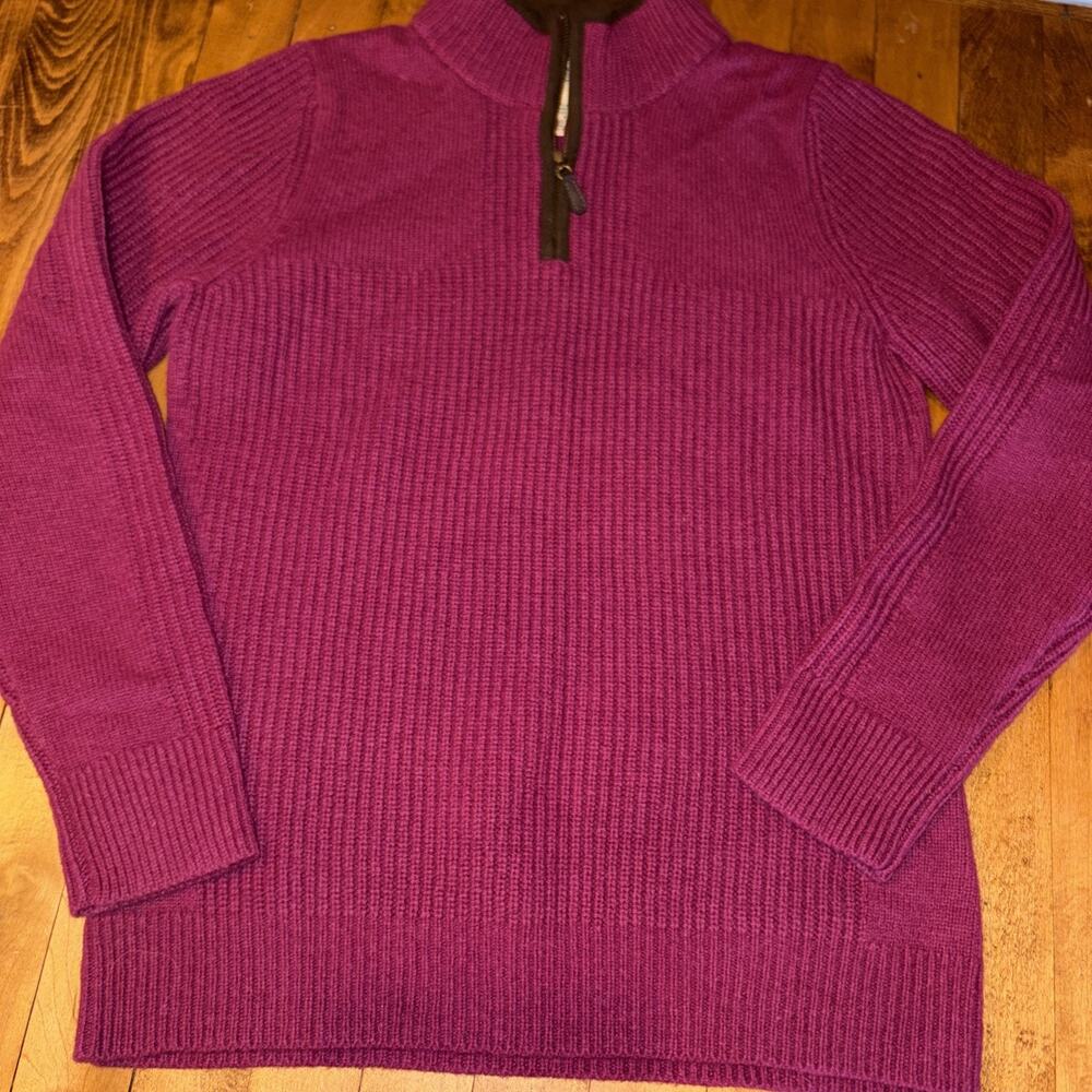 LL Bean Waterfowl 100% Merino Lambs Wool Gore Windstopper 1/4 Zip Sweater XS Reg